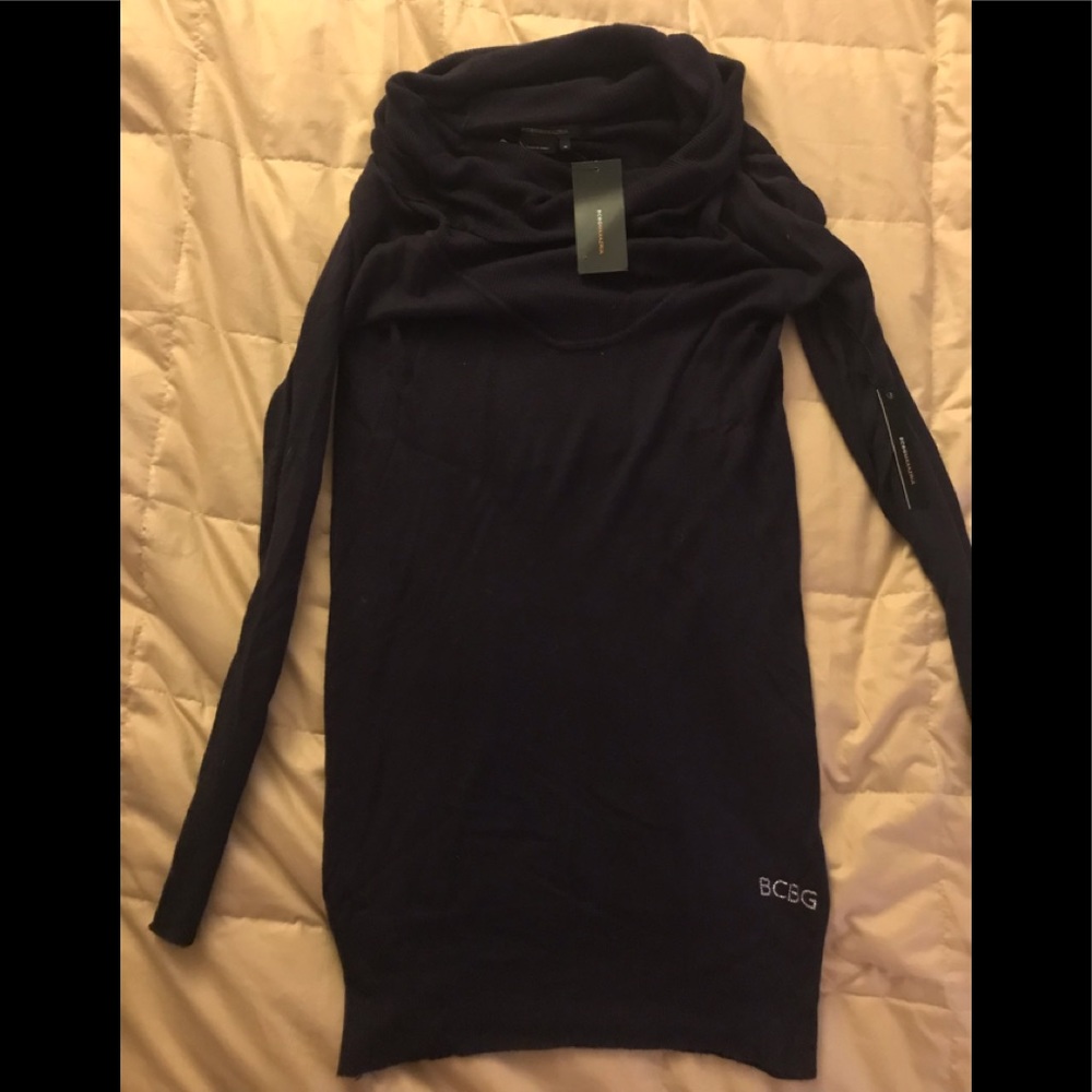BCBG sweater dress with cowl neck
